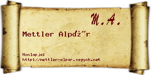 Mettler Alpár névjegykártya